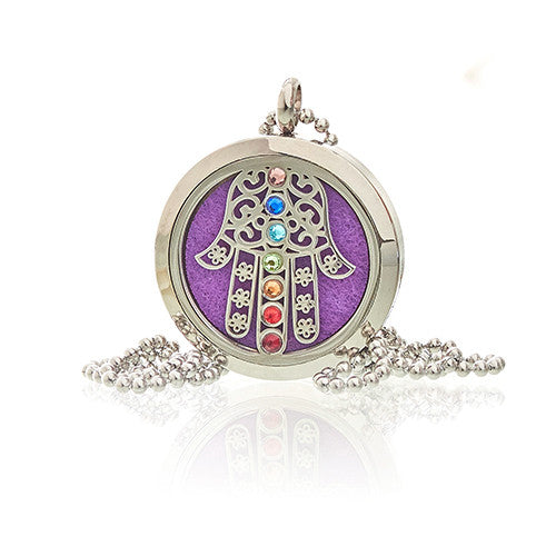 Aromatherapie-Schmuck-Halskette – Hamsa-Chakra – 30 mm