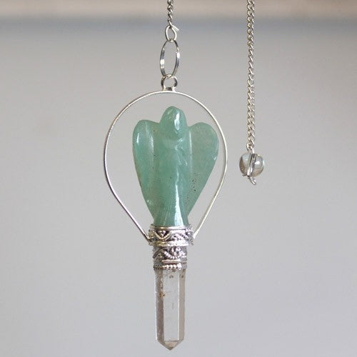 Angel pendulum with ring – Green Aventurine