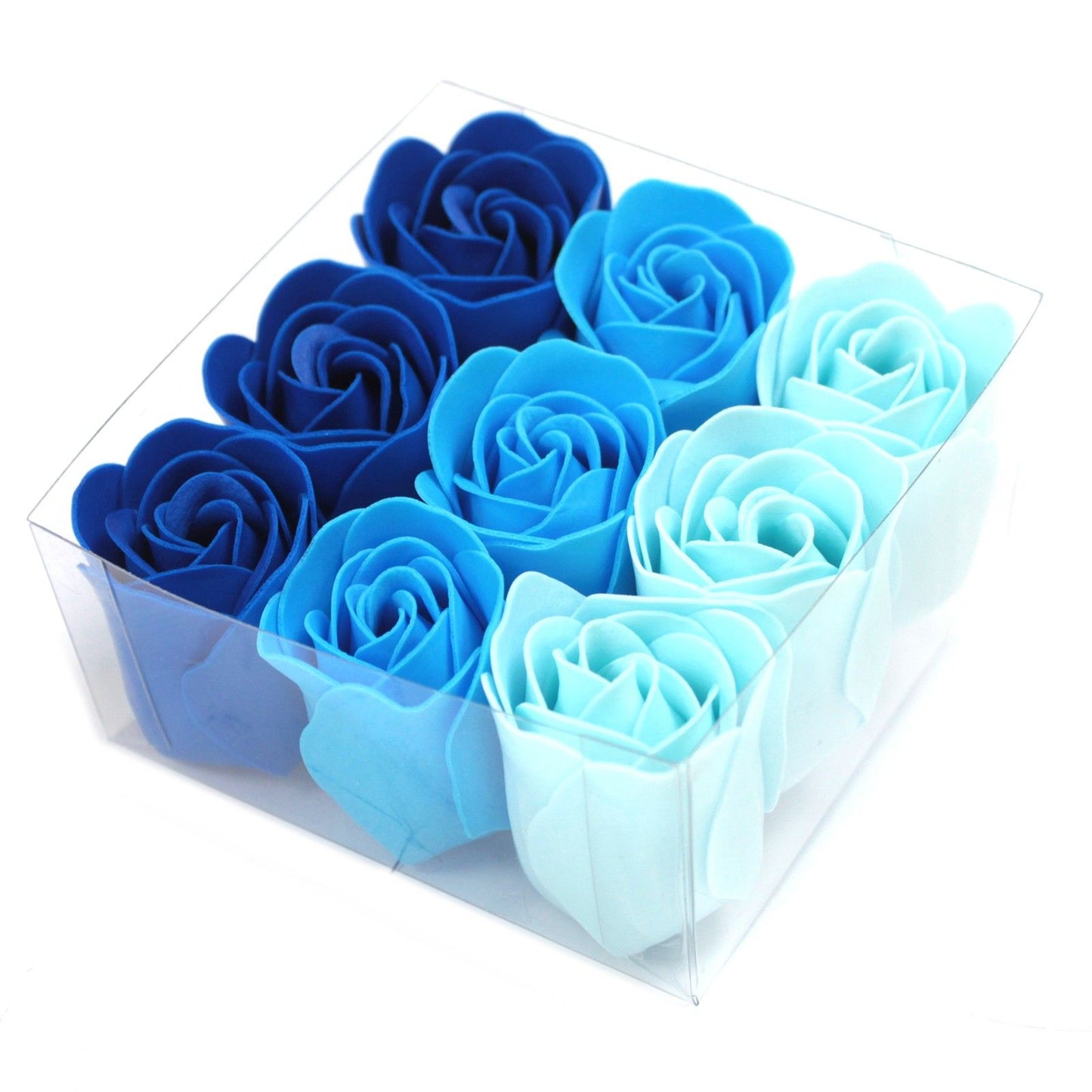 9er Set Seifenblume - Blaue Hochzeit Rose