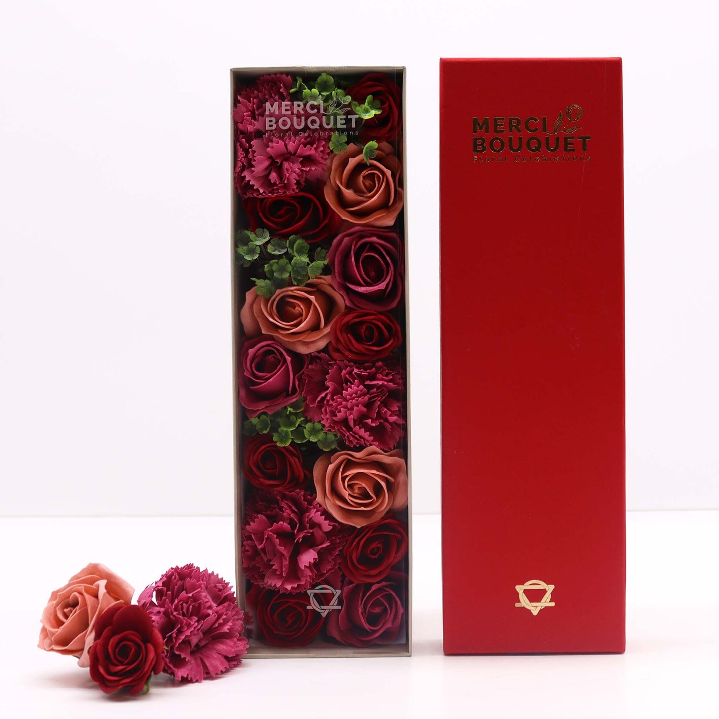 Seifenblumen-Geschenkbox – Vintage Roses (Lange Box)