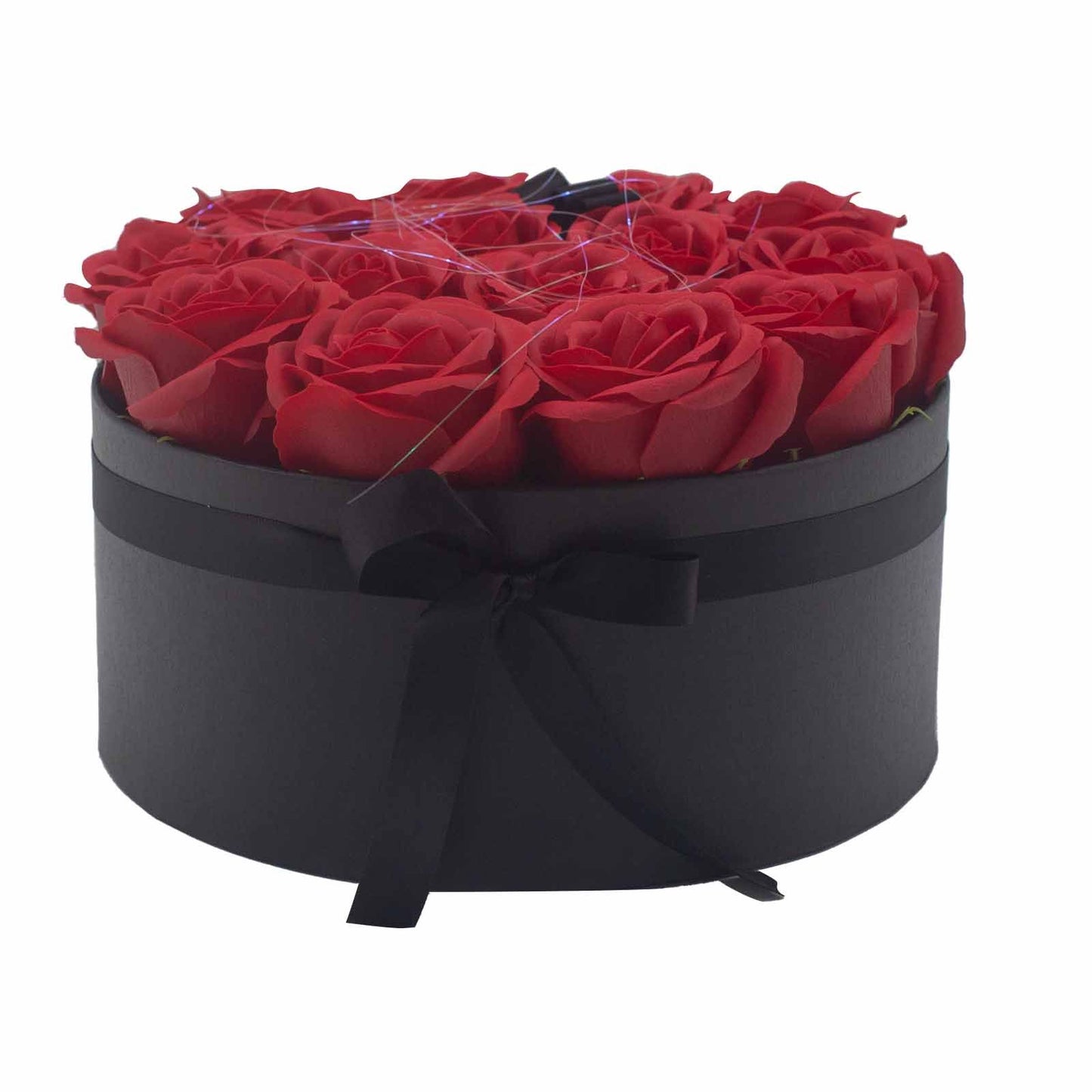 Seifenblumen Geschenks Bouquet - 14 rote Rosen - Rund
