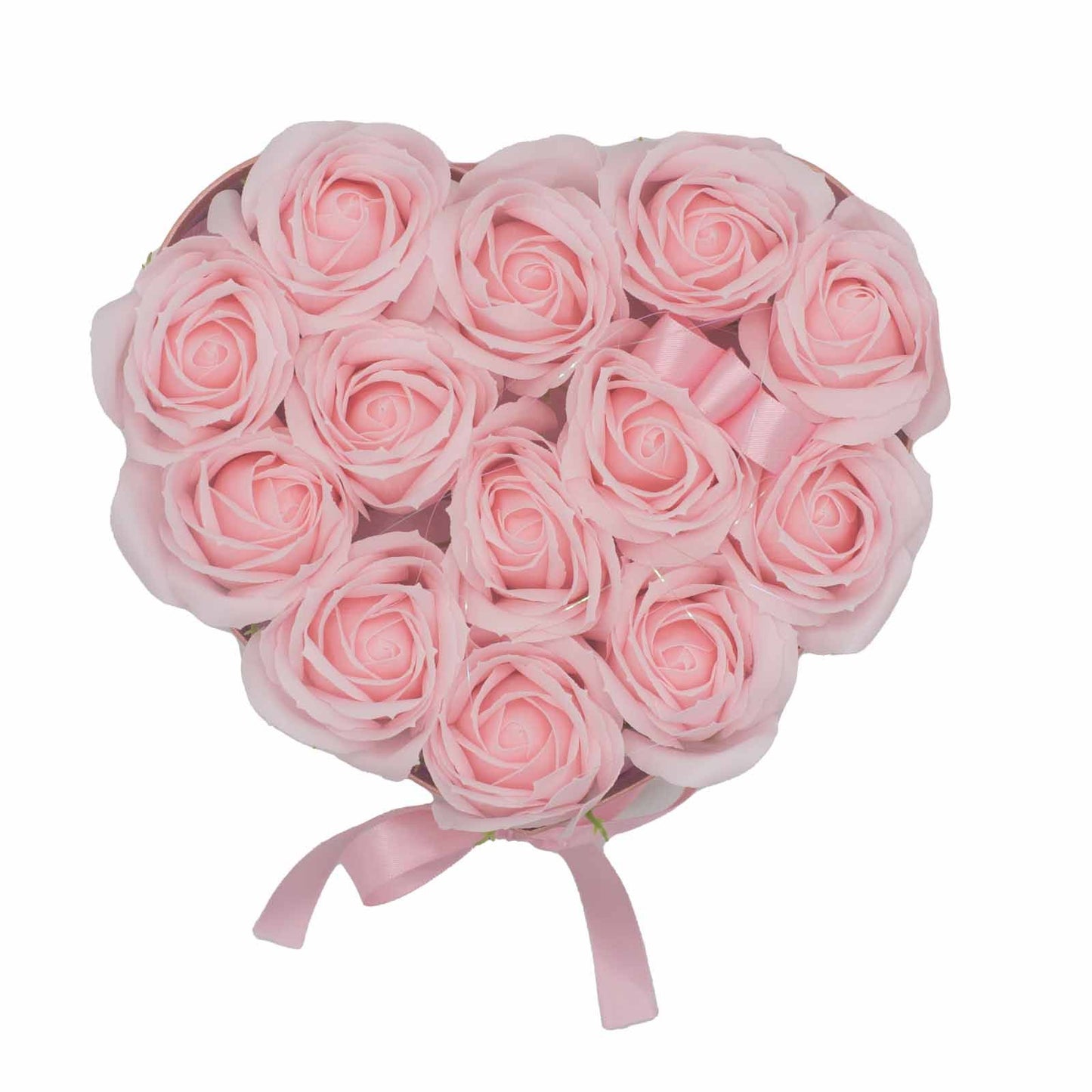 Seifenblumen Geschenks Bouquet - 13 Pinke Rosen - Herz
