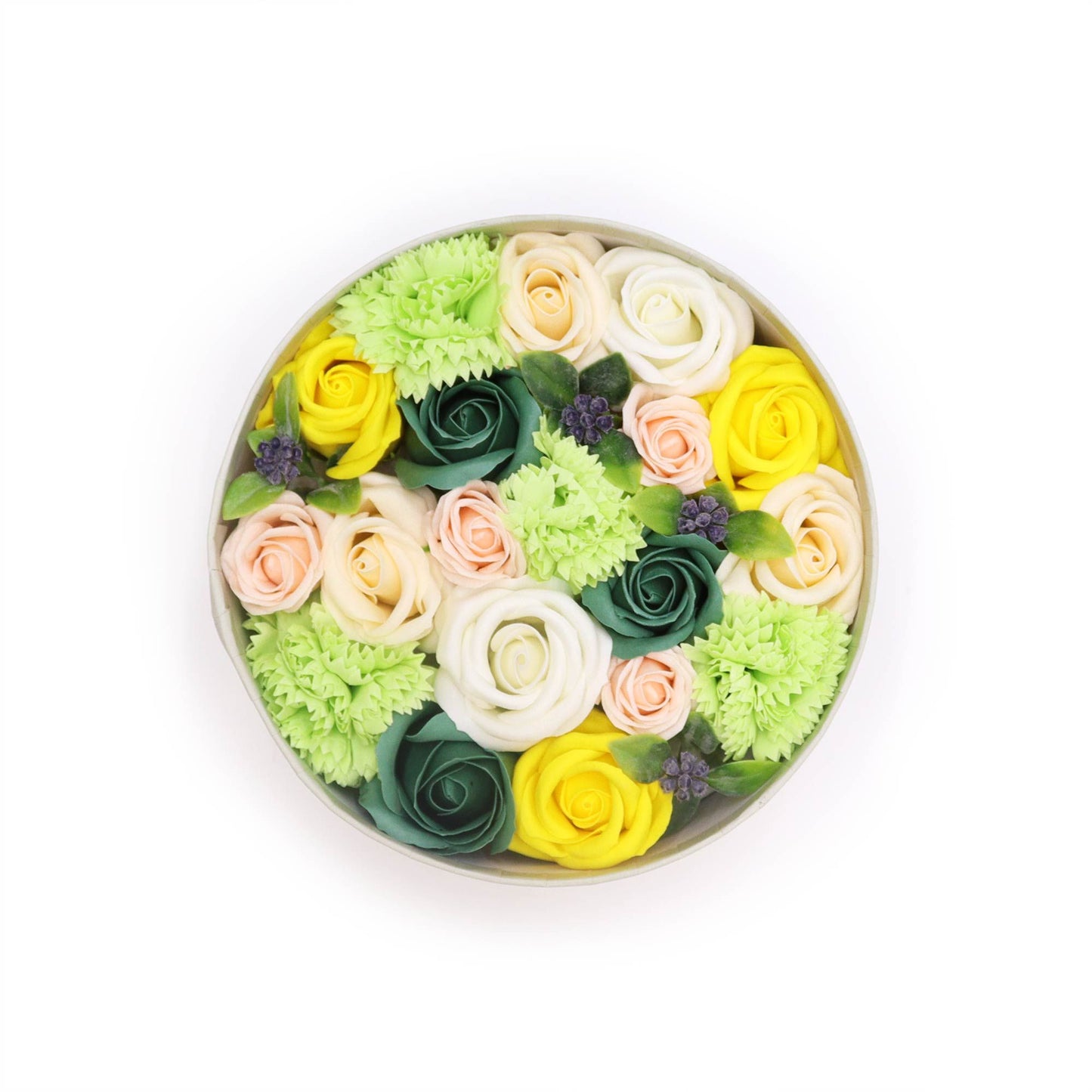 Seifenblumen-Geschenkbox – Spring Sunshine (Round Box)