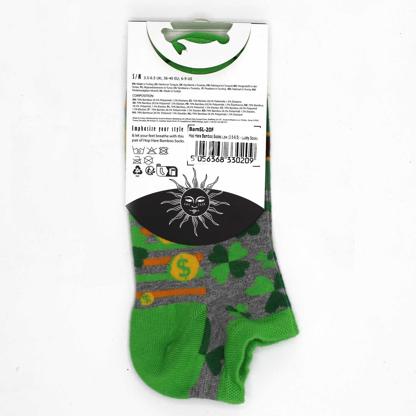 Hop Hare Bambussocken Low (Größe S/M 36–40) – Lucky Socks