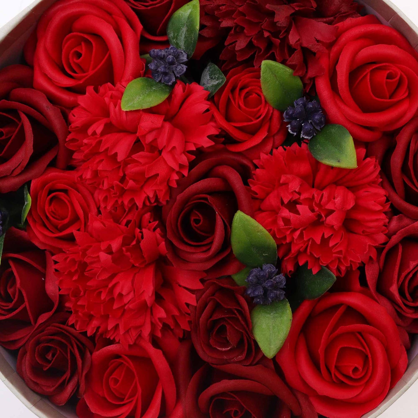 Seifenblumen-Geschenkbox – Classic Red Roses (Runde Box)