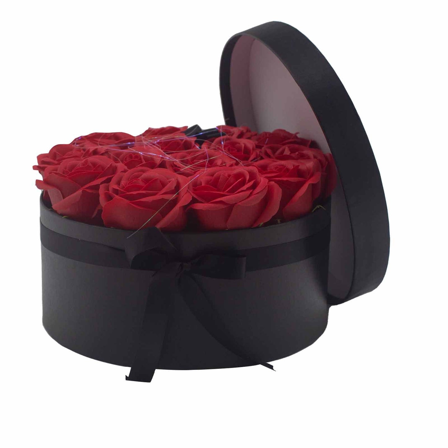 Seifenblumen Geschenks Bouquet - 14 rote Rosen - Rund