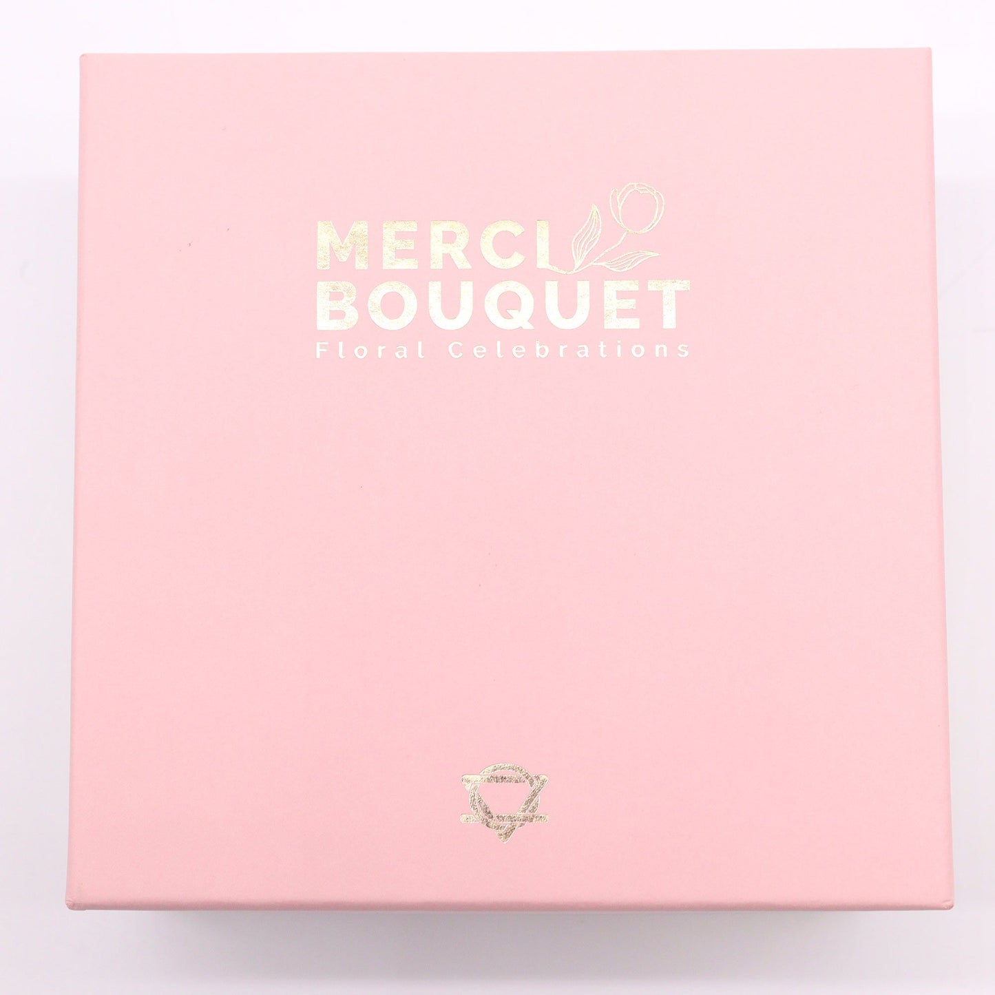 Seifenblumen-Geschenkbox – Baby Blessings Pink (Quadrat Box)