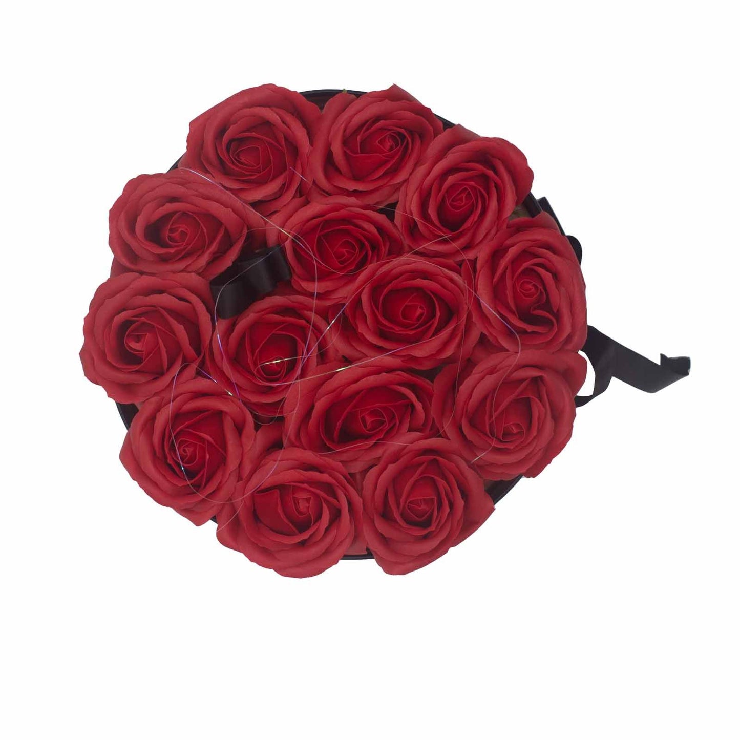Seifenblumen Geschenks Bouquet - 14 rote Rosen - Rund