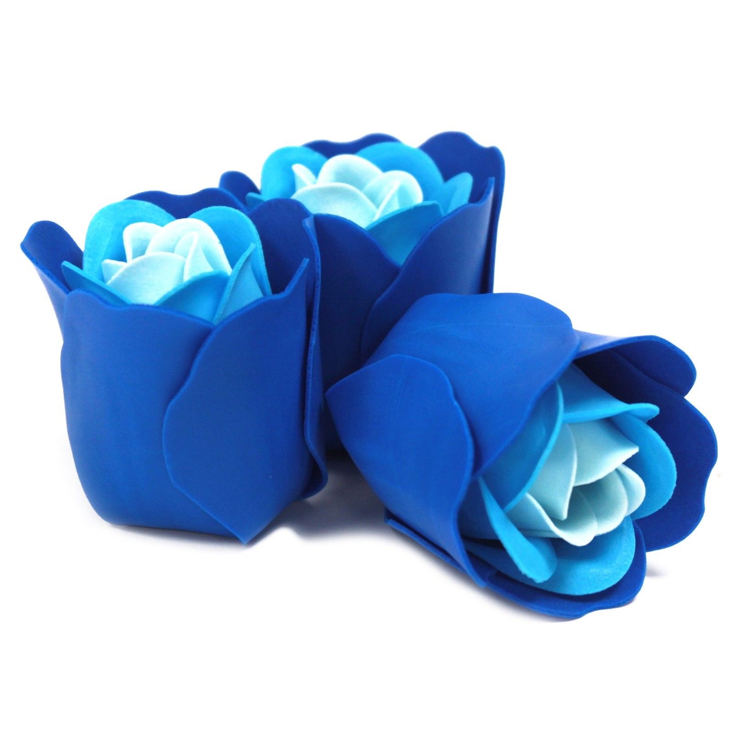 3er Set Seifenblumen-Herzbox-Blaue Hochzeit Rose
