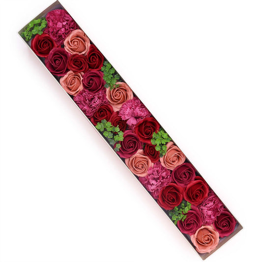 Seifenblumen-Geschenkbox – Vintage Roses (Extra Long Box)