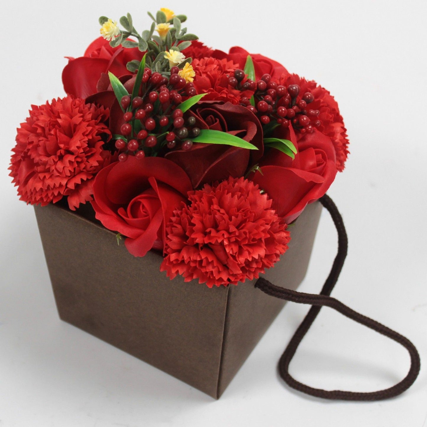 Seifenblumen-Geschenkset - Rote Rose & Nelke