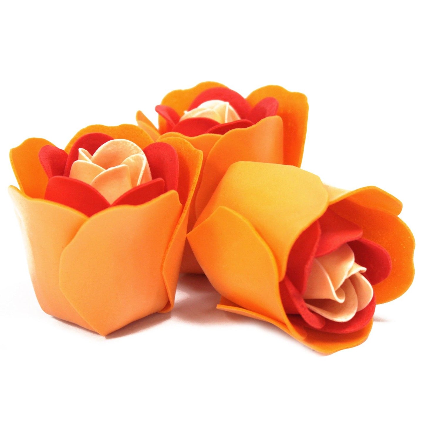 3er Set Seifenblumen-Herzbox- Pfirsich Rose
