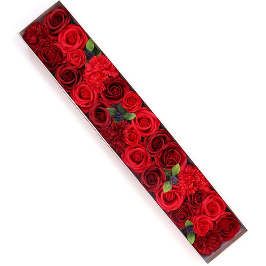 Seifenblumen-Geschenkbox – Classic Red Roses (Extra Long Box)