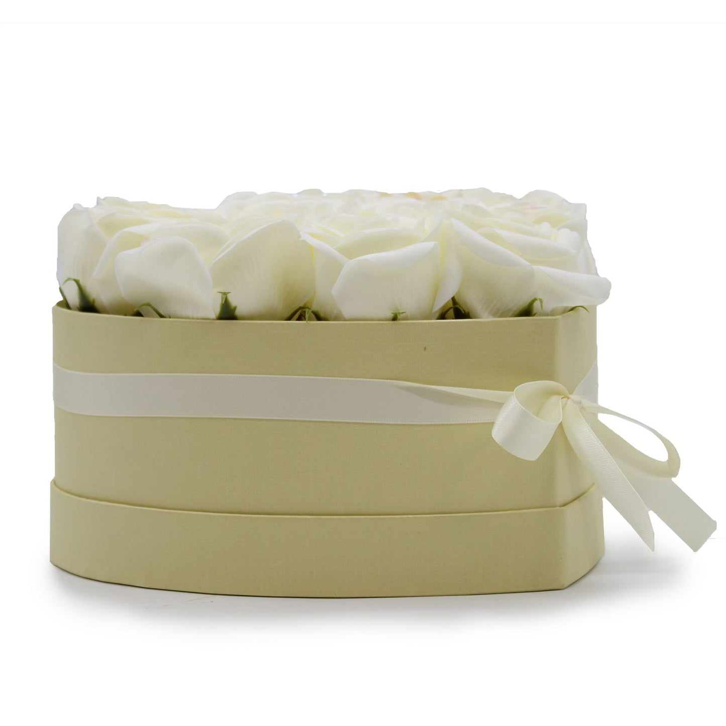 Seifenblumen Geschenks Bouquet - 13 Cream Rosen - Herz
