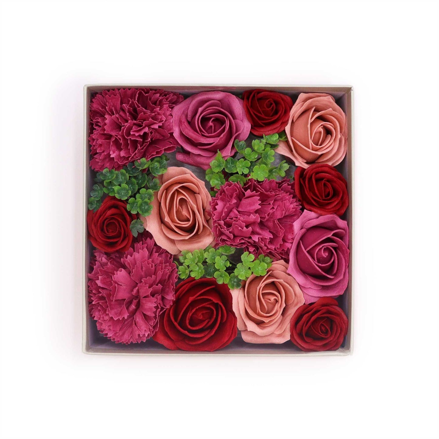Seifenblumen-Geschenkbox – Vintage Roses (Quadrat Box)
