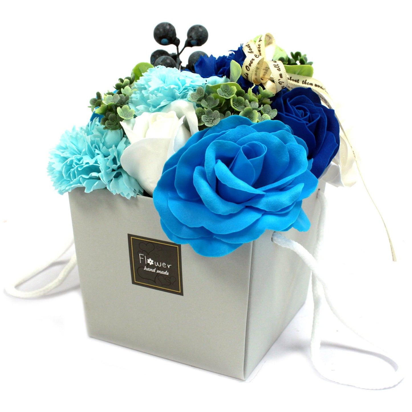 Seifenblumen-Geschenkset - Blaue Hochzeit