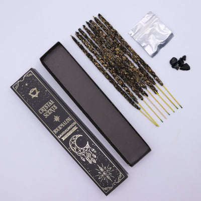 Sandelholz & Turmalin Räucherstäbchen-Set – Ritual für Schutz, Erdung & emotionale Stärke