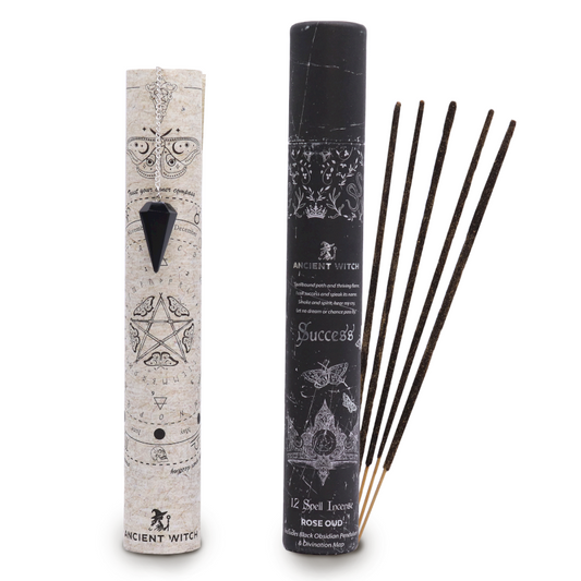 Witch Zauber Räucherstäbchen - Erfolg – Pendel aus schwarzem Obsidian