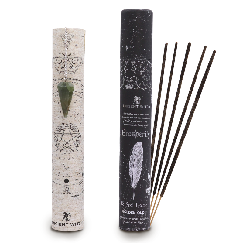 Witch Zauber Räucherstäbchen - Wohlstand – Pendel aus Aventurin