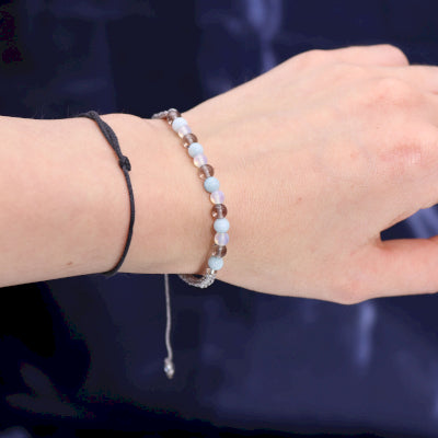 Sternzeichen-Kristallkerze mit Edelstein-Armband – Krebs